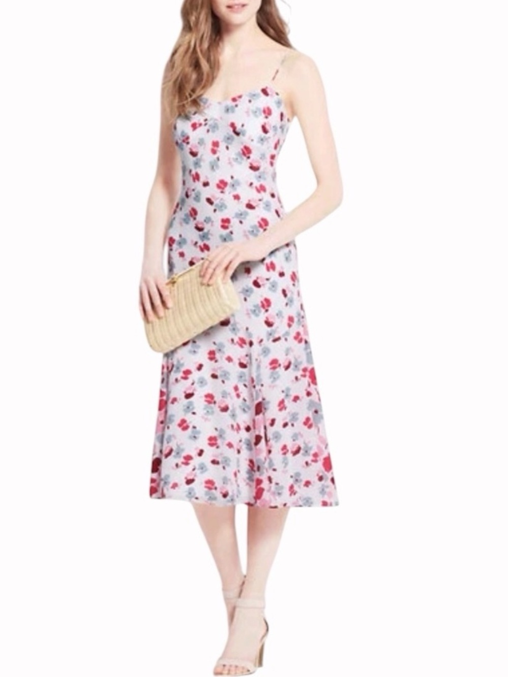 Ann Taylor Spaghetti Strap Slip Fit & Flare Floral Dress